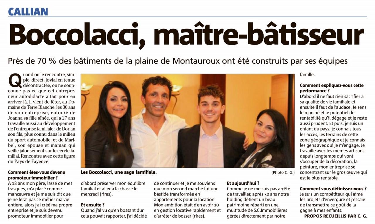 Boccolacci Promotion - Article Var Matin du 08 Novembre 2019